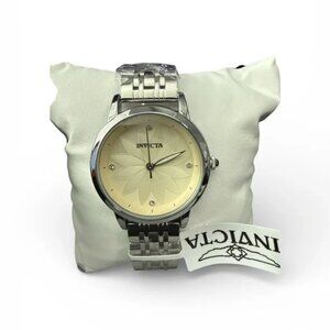Invicta 69308 Wildflower Woman’s 34 Mm silver band w/cream dial New